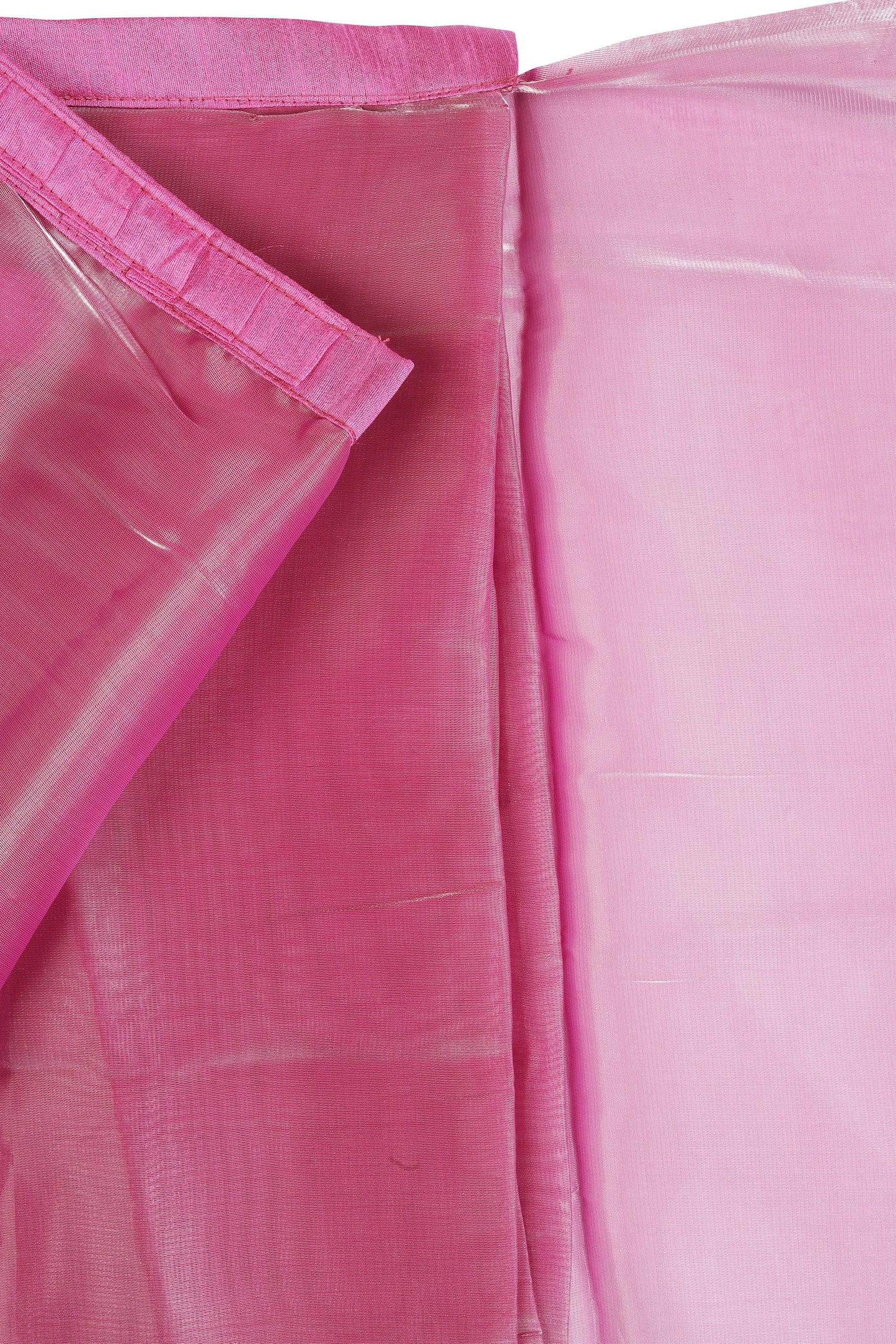 Teejh Barbie Pink Tissue Pre-Draped Saree