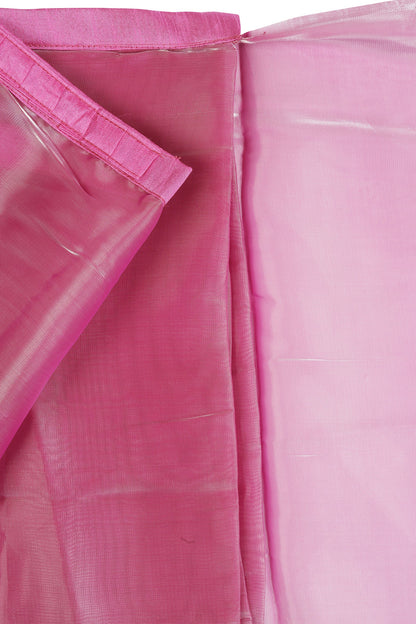 Teejh Barbie Pink Tissue Pre-Draped Saree