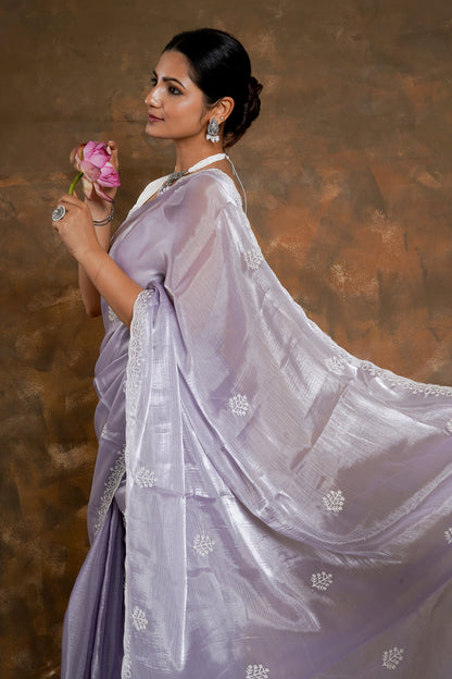 Teejh Vasanta Lilac Tissue Saree