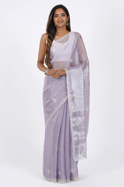Teejh Vasanta Lilac Tissue Saree