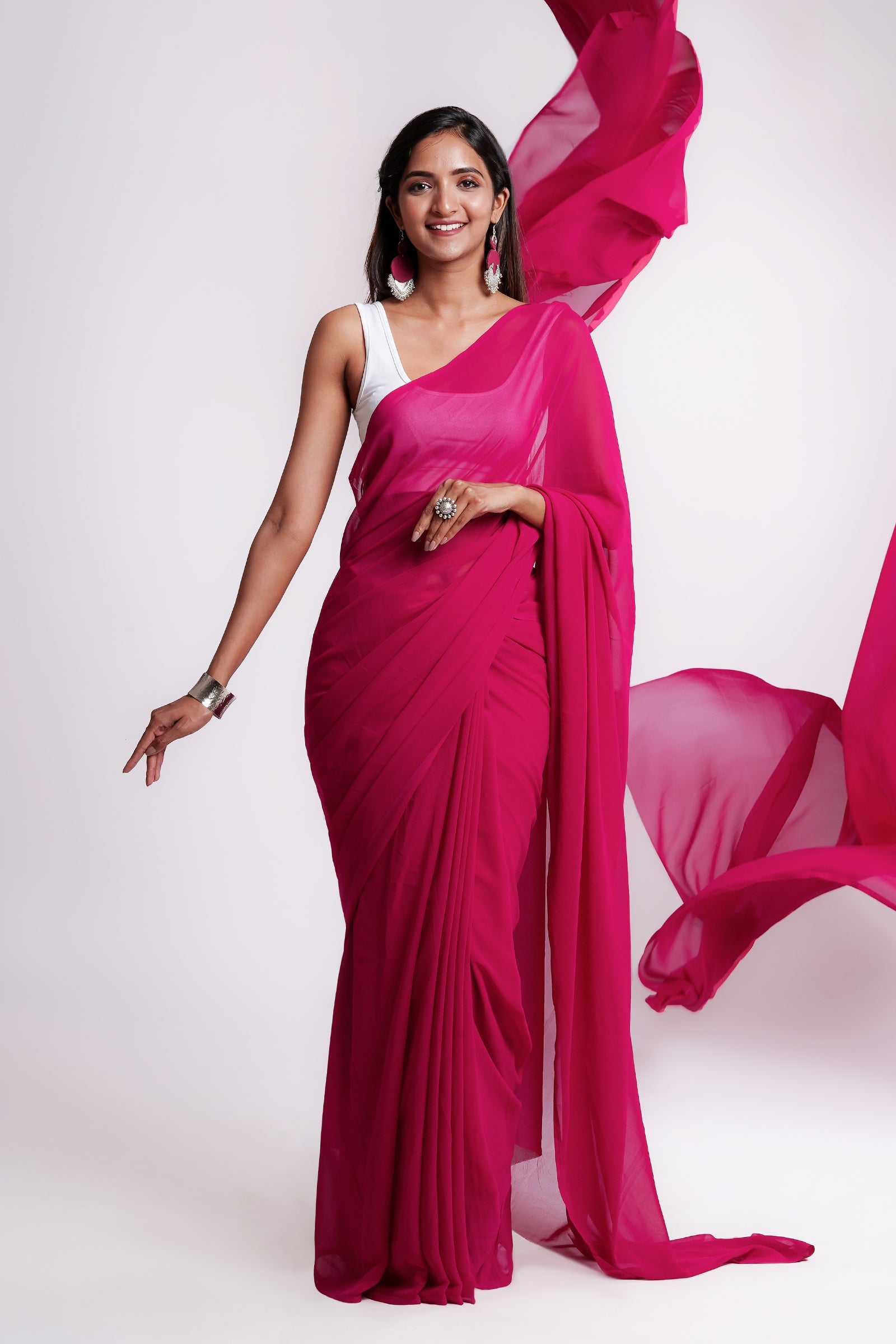 Teejh Madhushi Georgette Saree