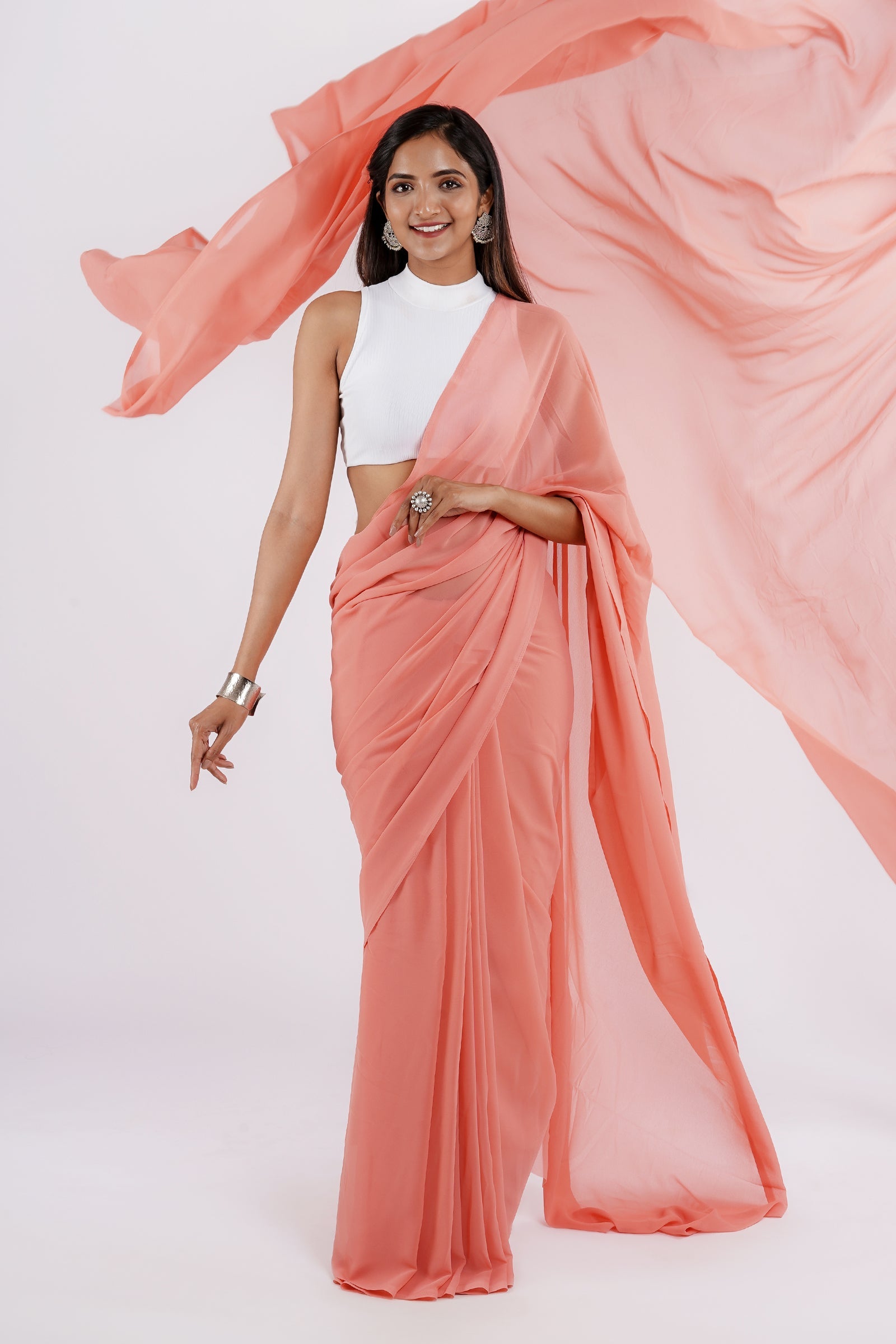 Teejh Ridhushni  Georgette Saree