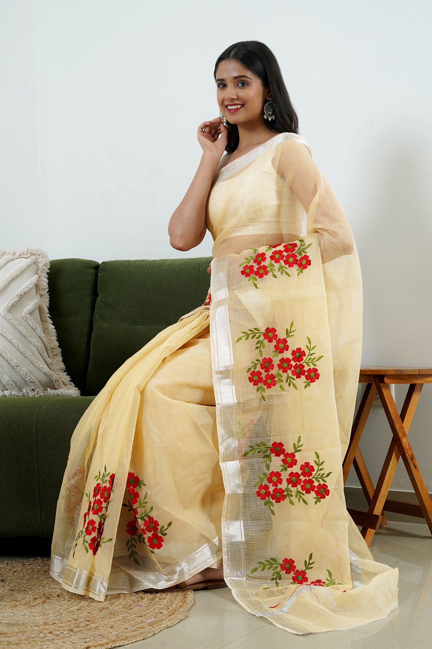 Teejh Riya Kota Embroidered Saree