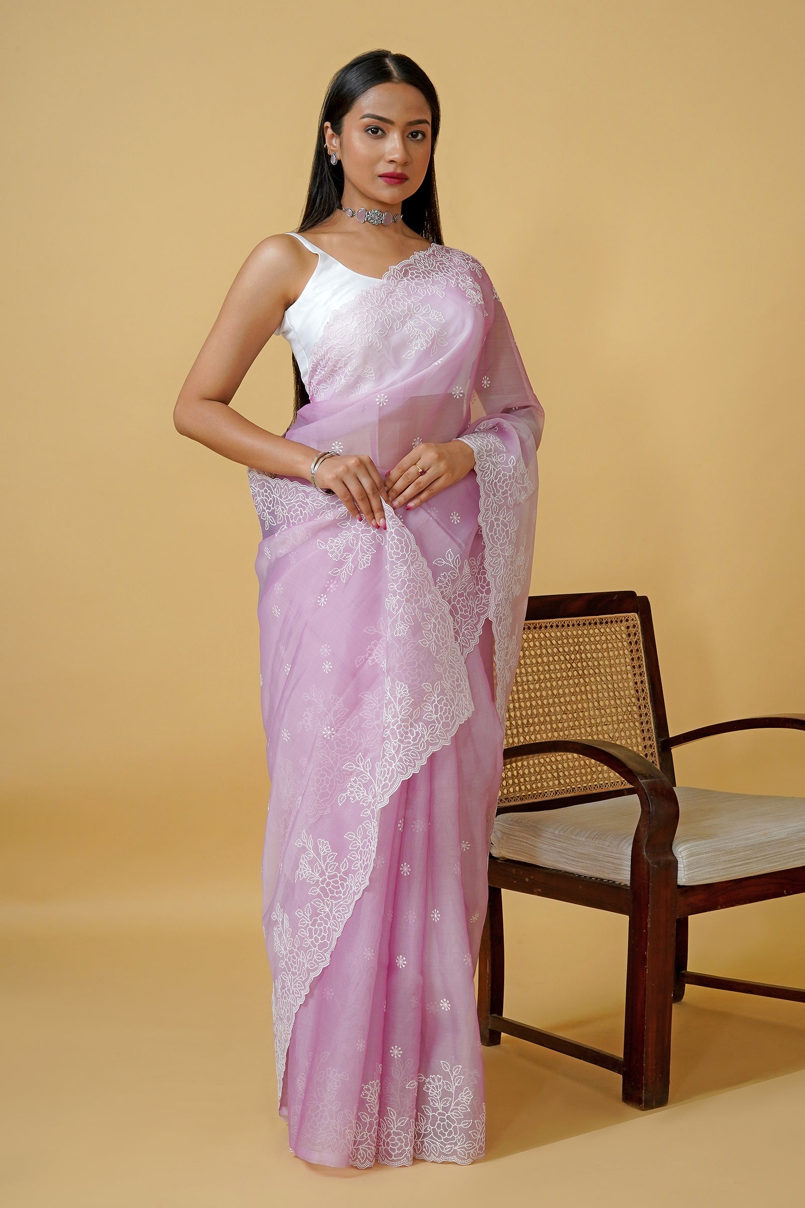 Teejh Madhushri Embroidered Organza Saree