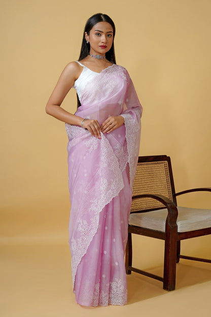 Teejh Madhushri Embroidered Organza Saree