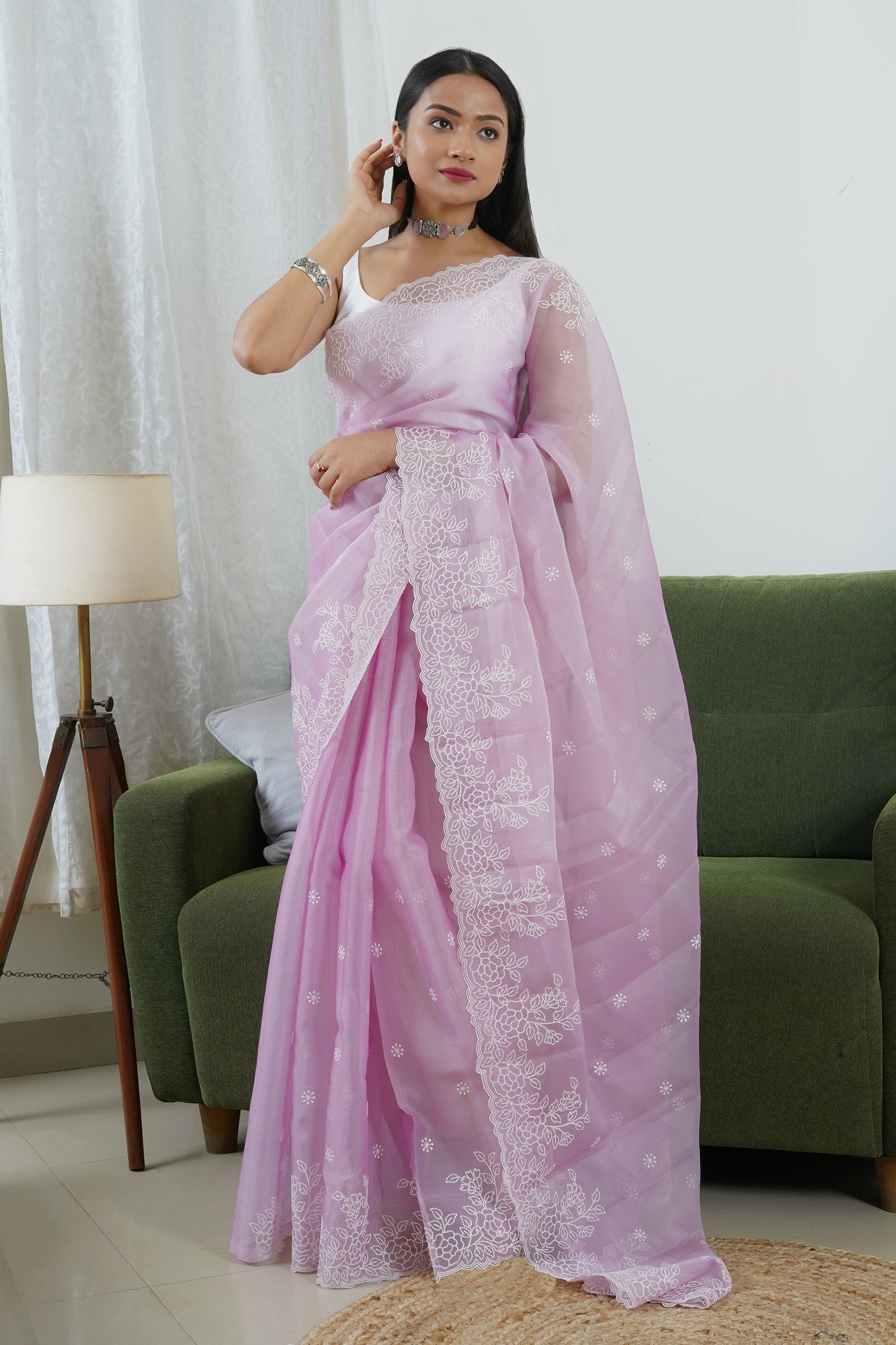 Teejh Madhushri Embroidered Organza Saree