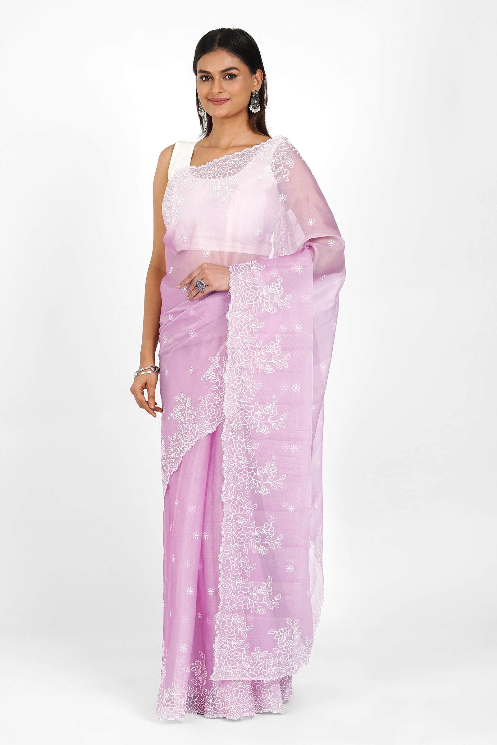 Teejh Madhushri Embroidered Organza Saree