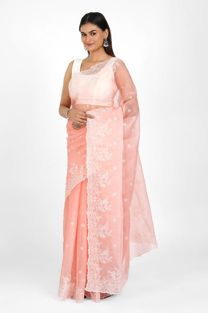 Teejh Oshma Embroidered Organza Saree