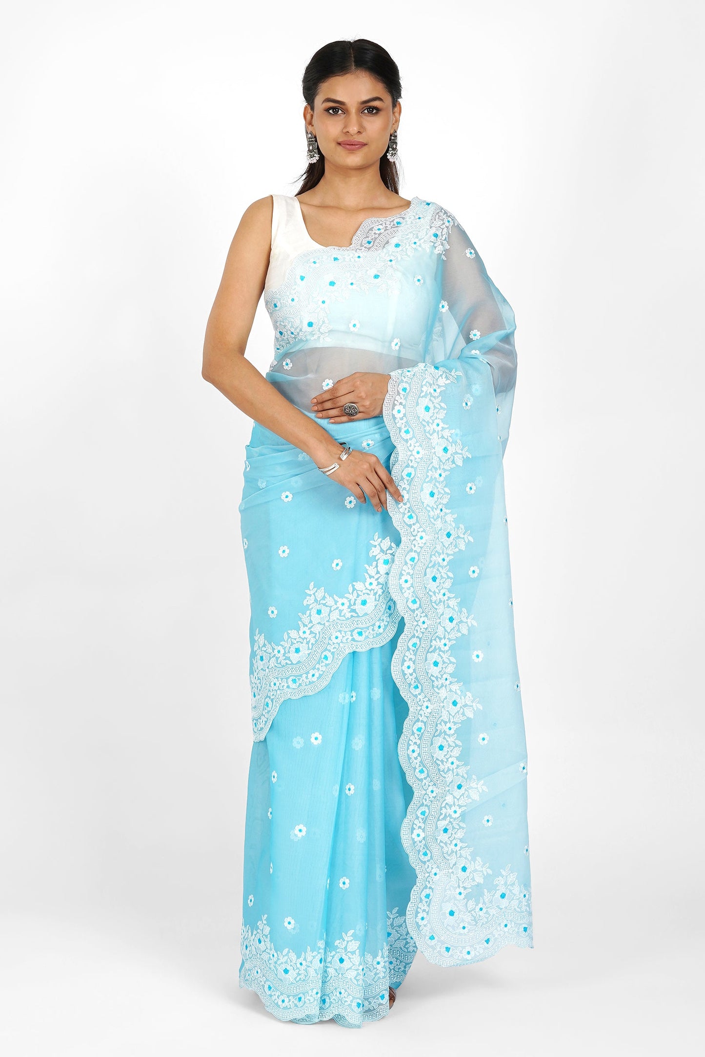 Teejh Savani Embroidered Organza Saree