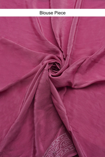 Mystic Mauve Block Print Chiffon Saree