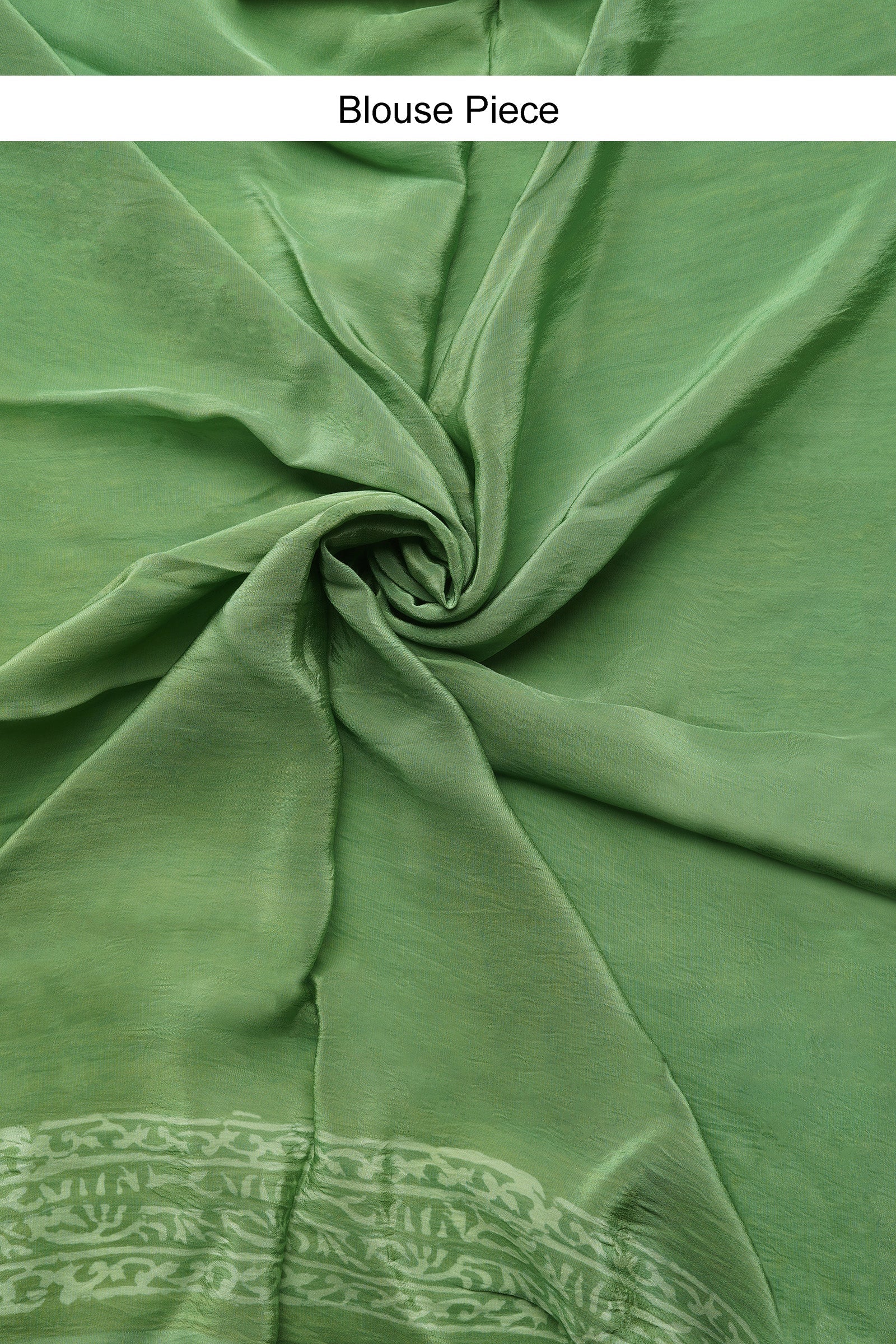 Olive Oasis Block Print Chiffon Saree
