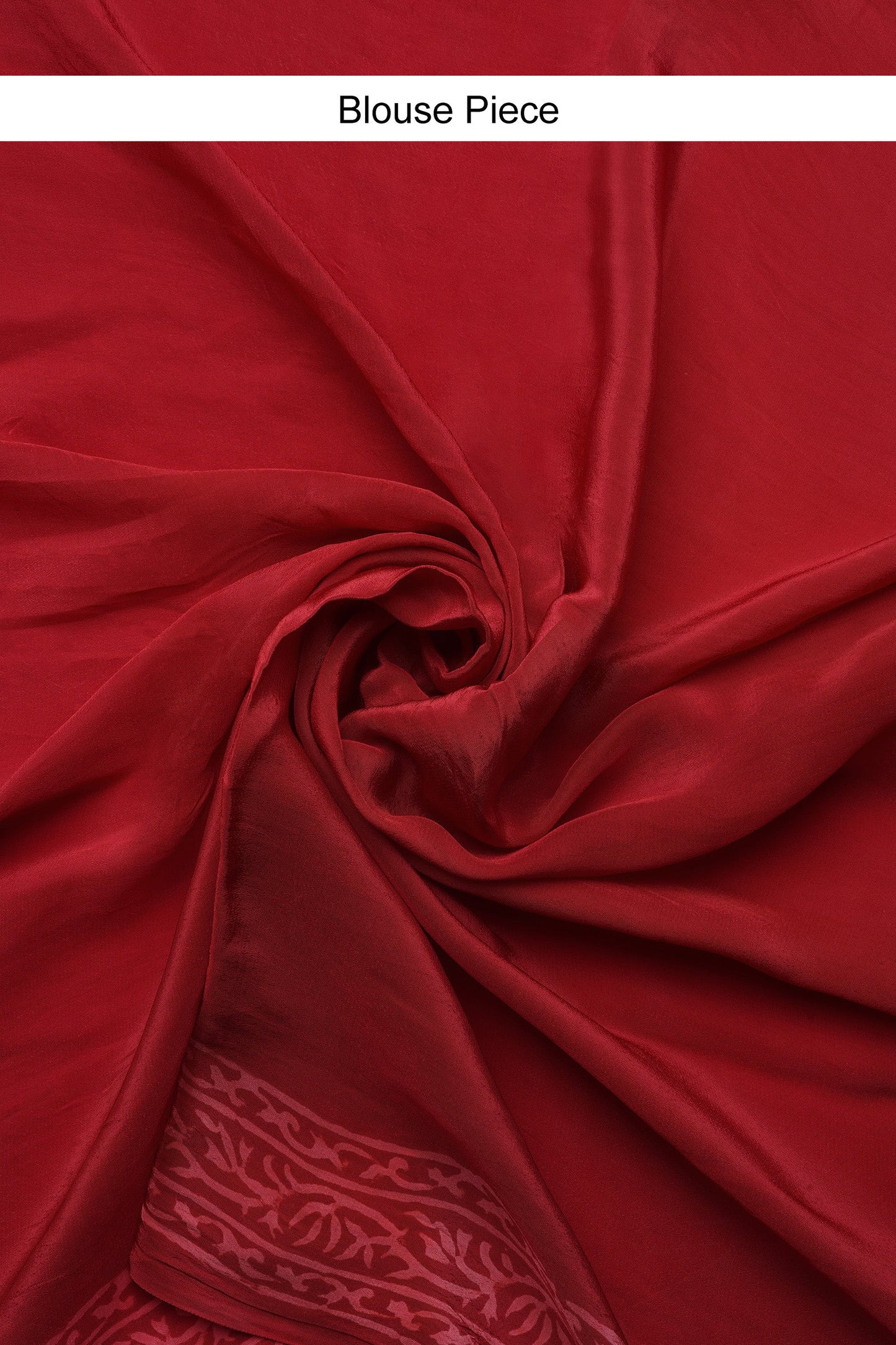 Majestic Red Block Print Chiffon Saree