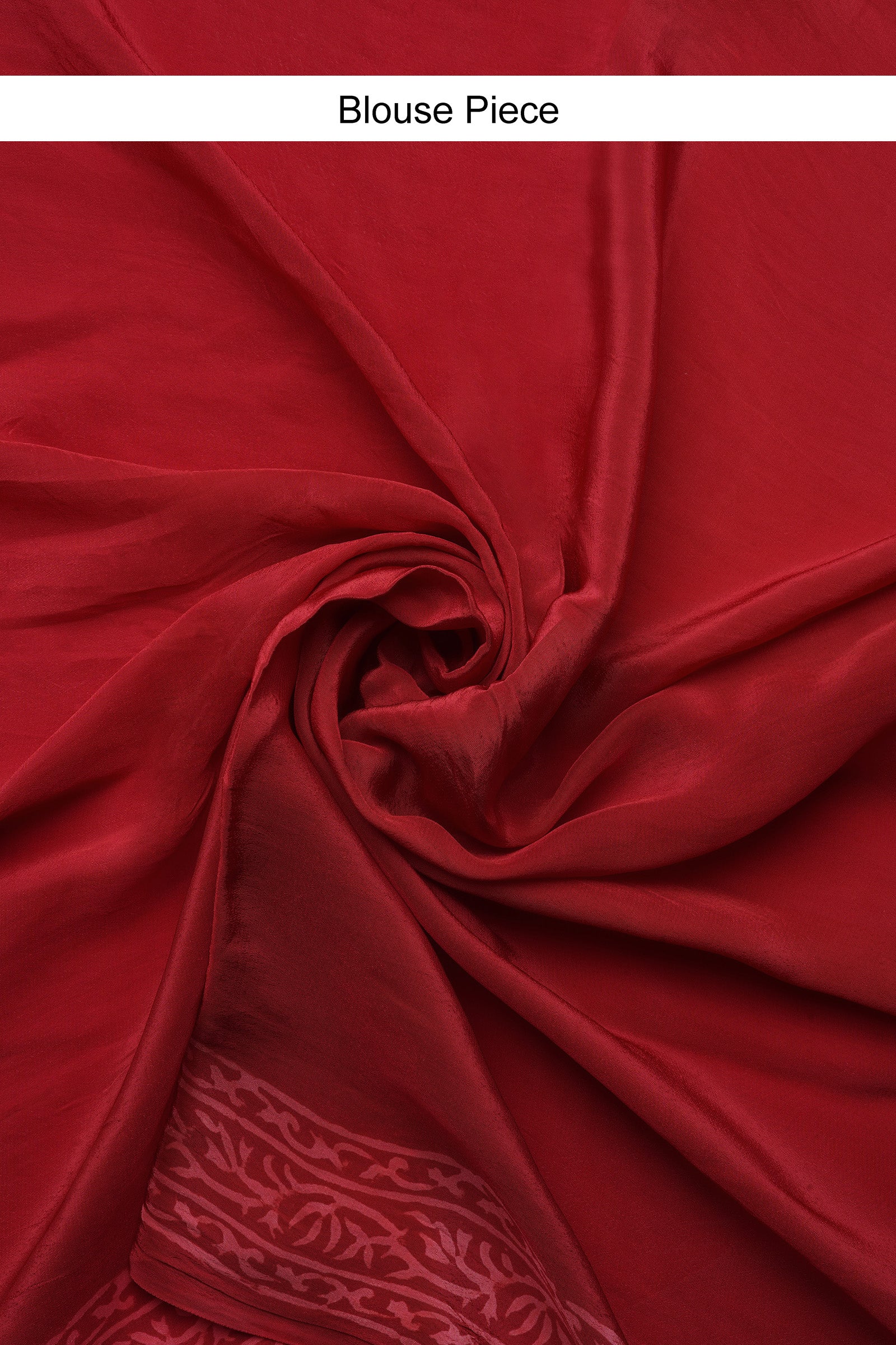 Majestic Red Block Print Chiffon Saree