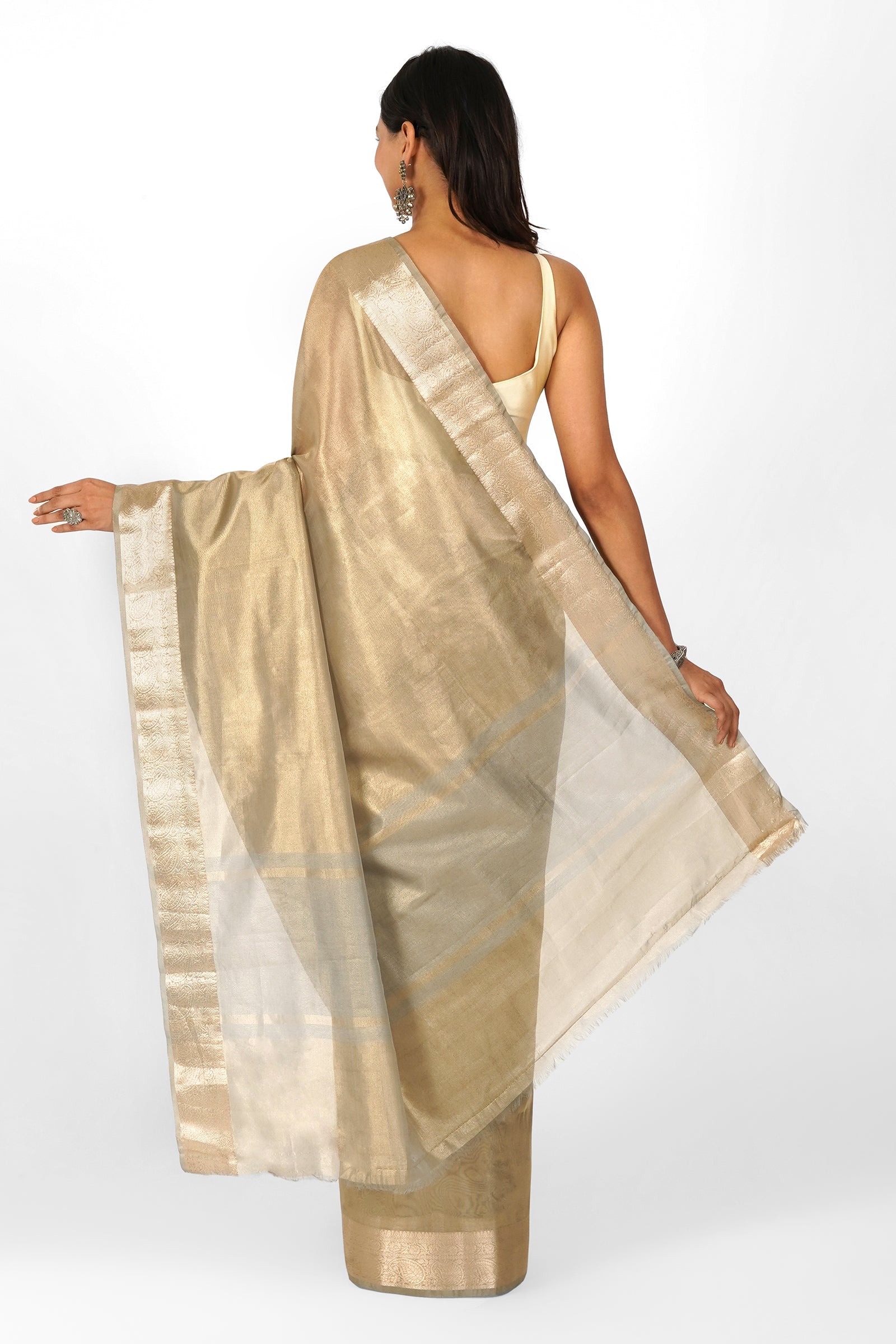 Geetanjali Silver Banarasi Tissue Saree