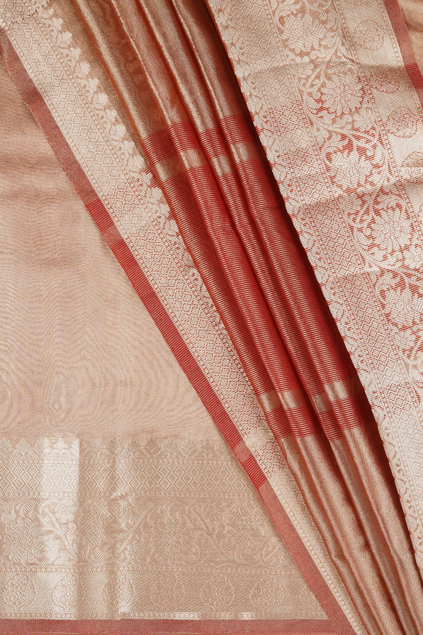 Amyra Red Banarasi Tissue Saree