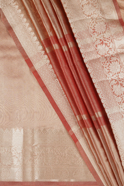 Amyra Red Banarasi Tissue Saree