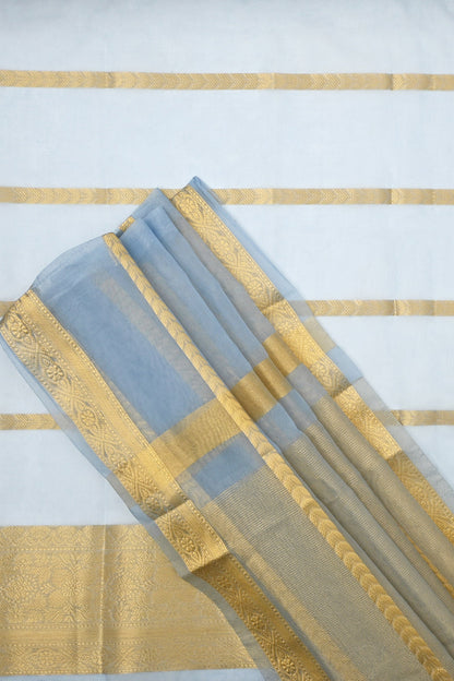 Teejh Manikarn Powder Blue Banarasi Semi Georgette Silk Saree