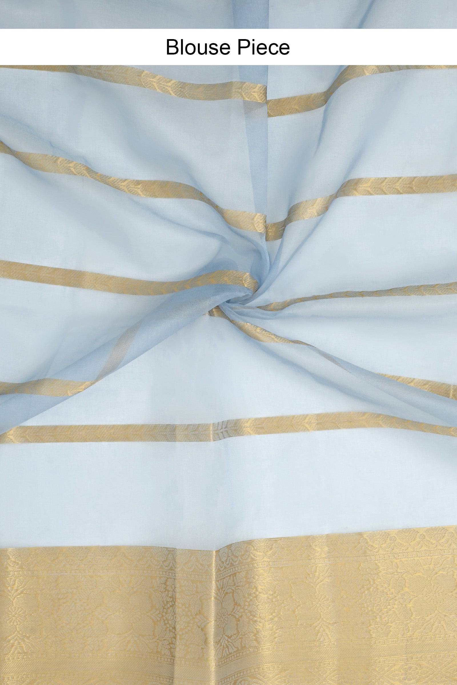 Teejh Manikarn Powder Blue Banarasi Semi Georgette Silk Saree