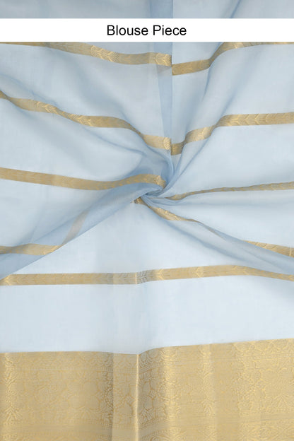 Teejh Manikarn Powder Blue Banarasi Semi Georgette Silk Saree