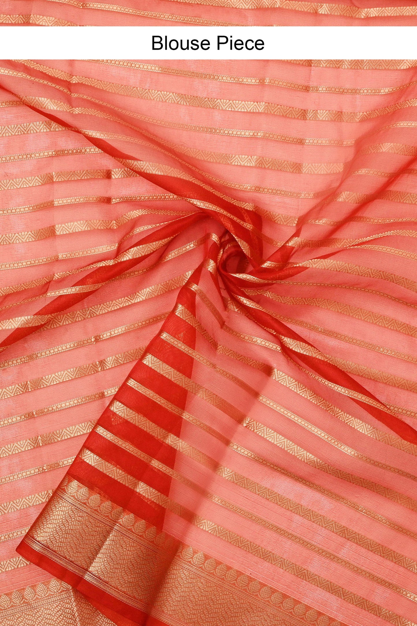 Teejh Kashi Bright Red Organza Lining Saree