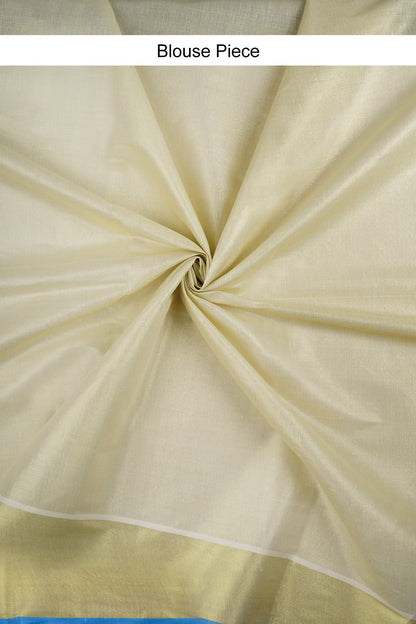 Teejh Dal Kerala Tissue Blue saree