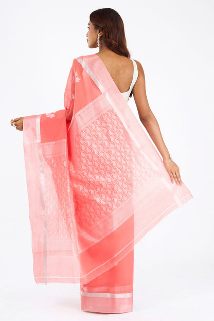 Teejh Pichola Silk Cotton peach saree