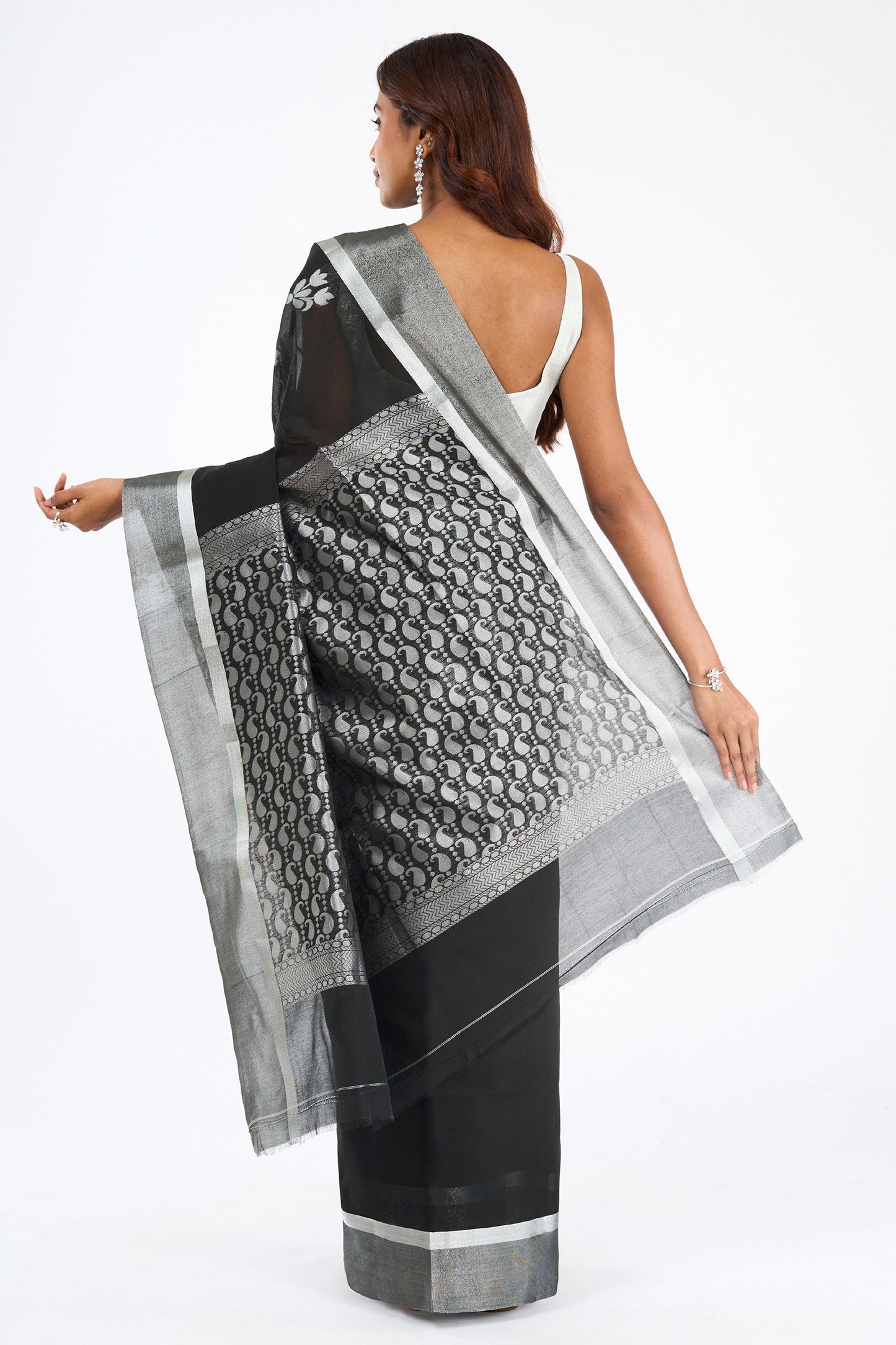 Teejh Fateh  Silk Cotton Black saree