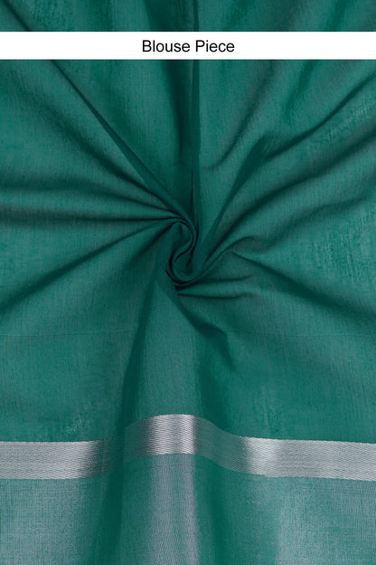 Teejh Bhimtal Silk Cotton Teal saree