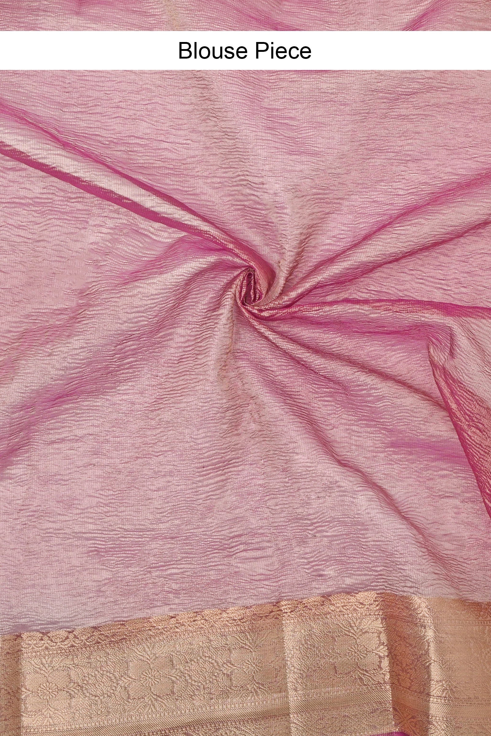 Teejh Ayra Onion Pink Semi Crushed Tissue Silk Saree