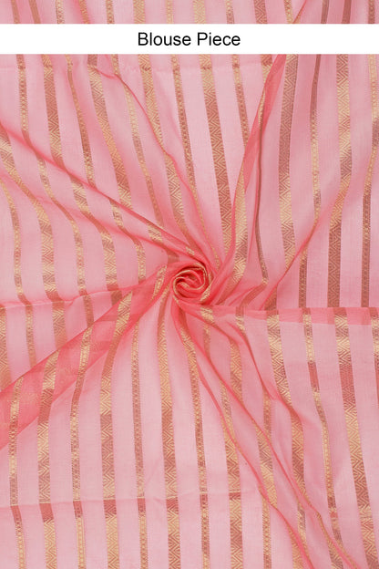 Teejh Sanvi Pink Organza Lining Saree