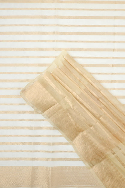 Teejh Bathak Off White Organza Lining Saree