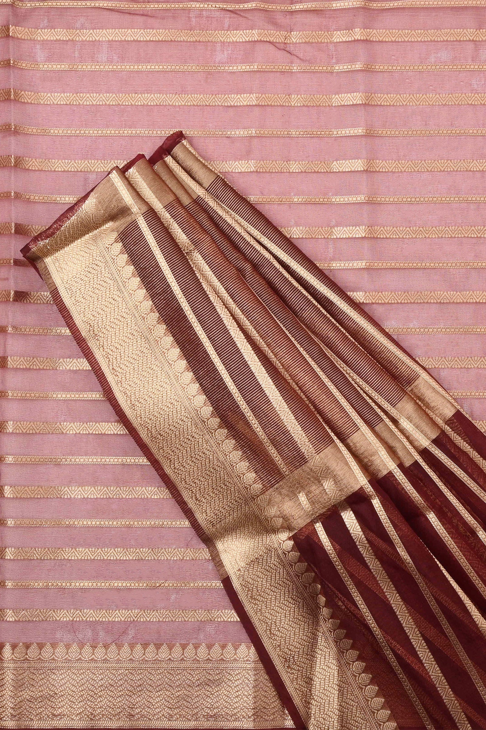 Teejh Ruby Maroon Organza Lining Saree