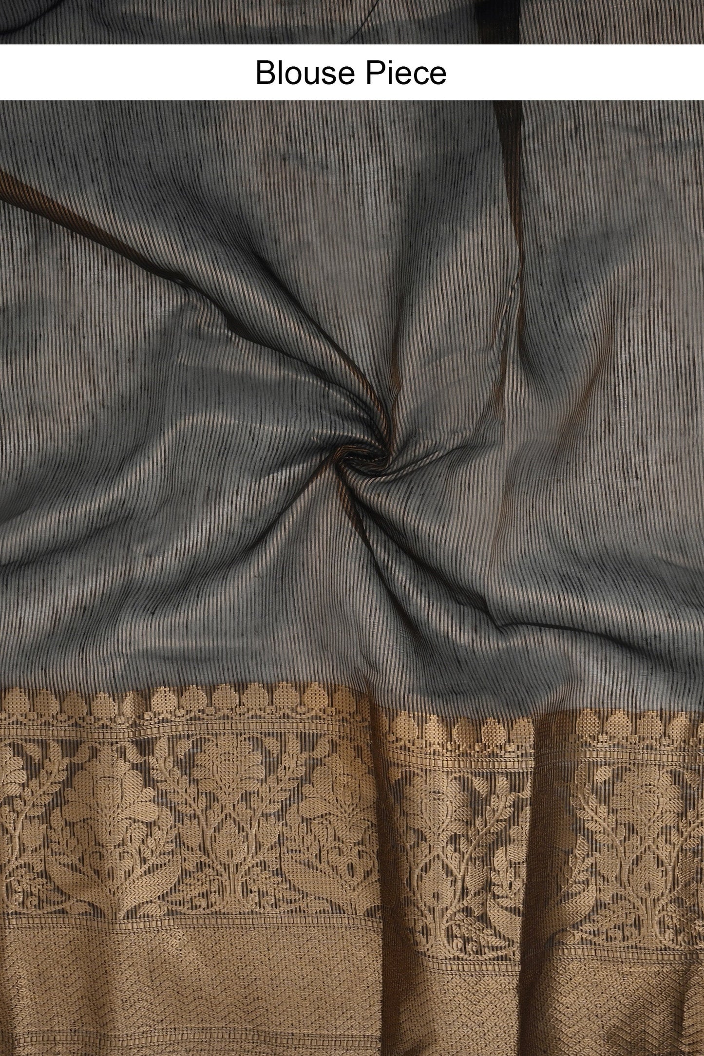 Teejh Tithi Black Banarasi Silk Linen Saree