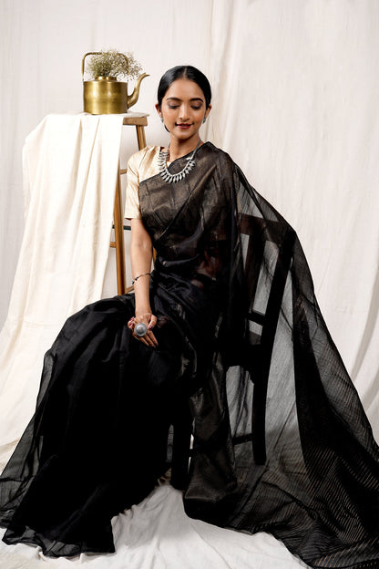 Teejh Chaandini Raat Cotton Silk Zari Saree