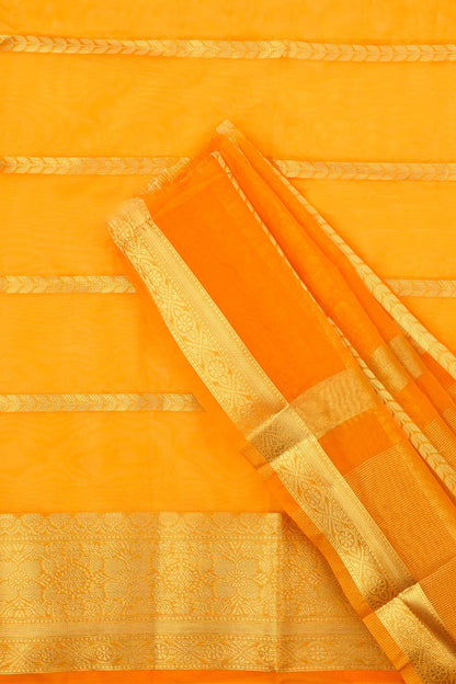Teejh Bahmani Mustard Banarasi Semi Georgette Silk Saree