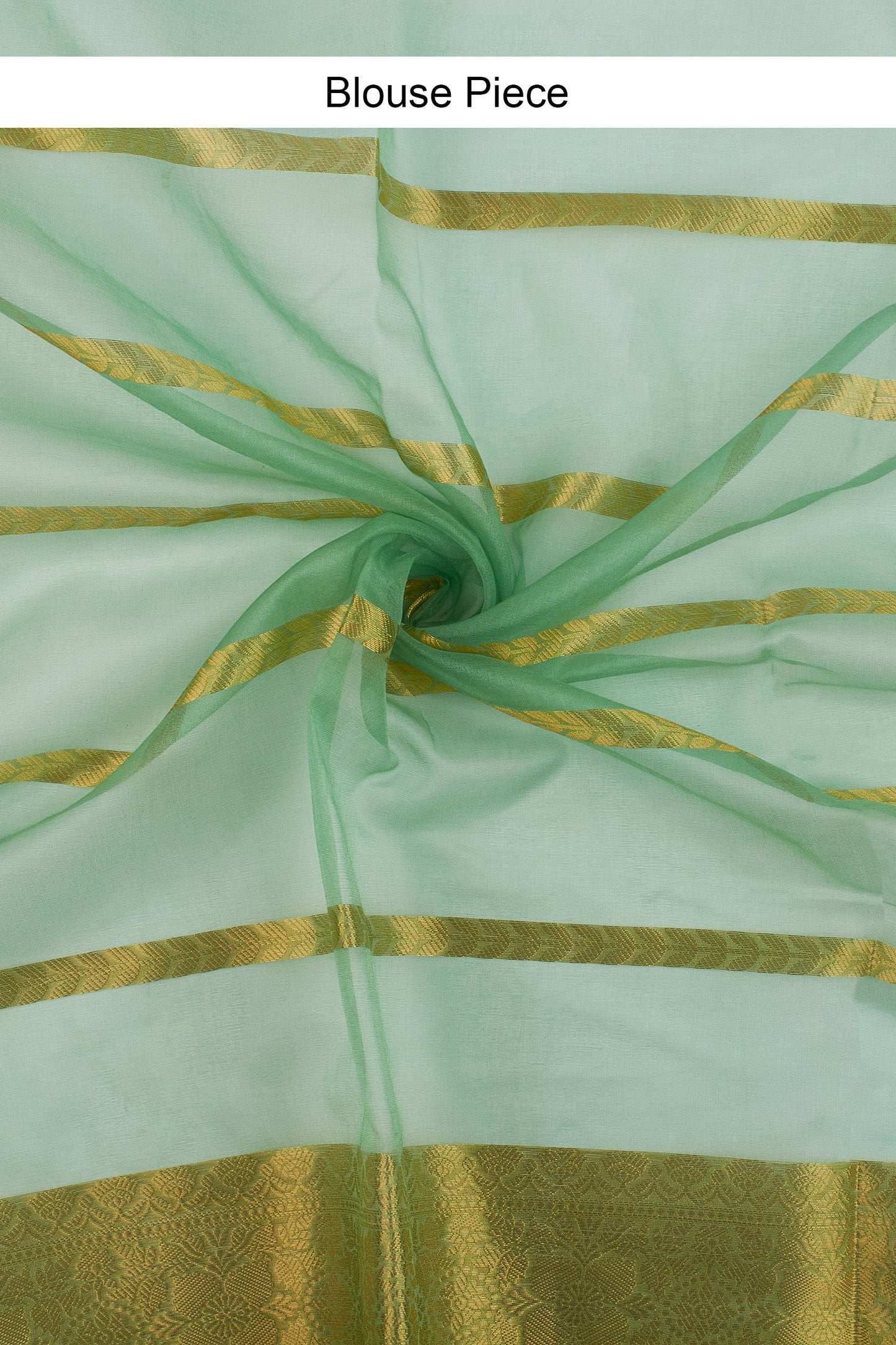 Teejh Haya Light Green Banarasi Semi Georgette Silk Saree