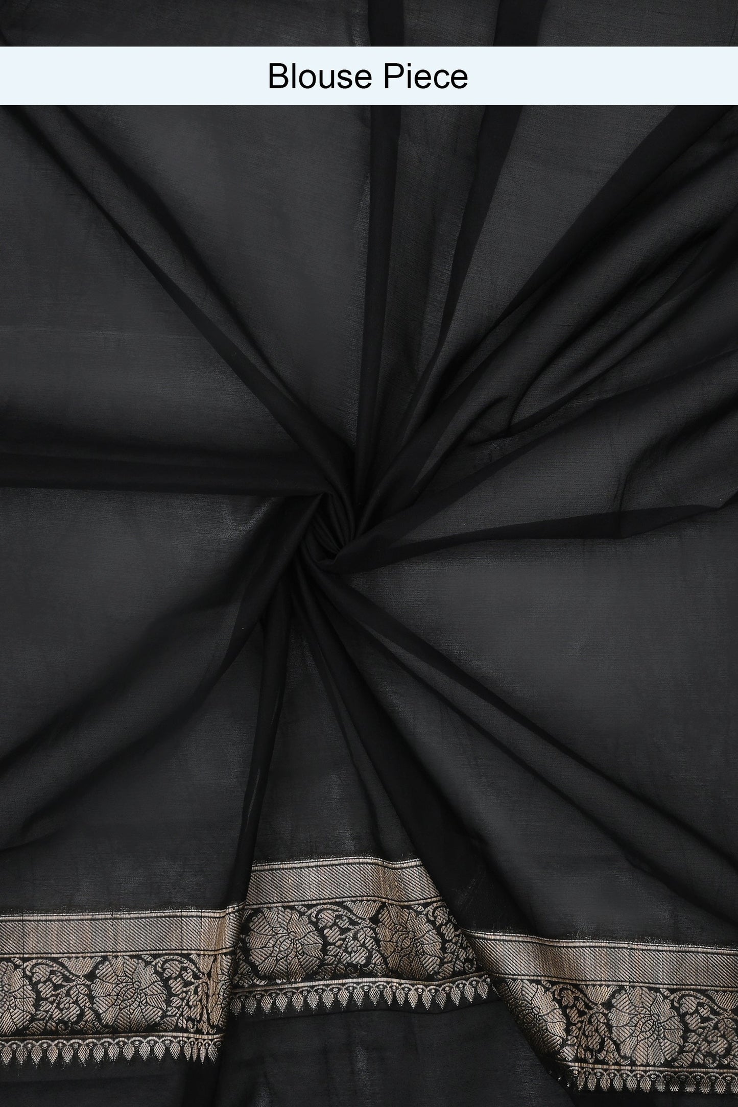 Teejh Jahnavi Black Banarasi Semi Georgette Silk Saree