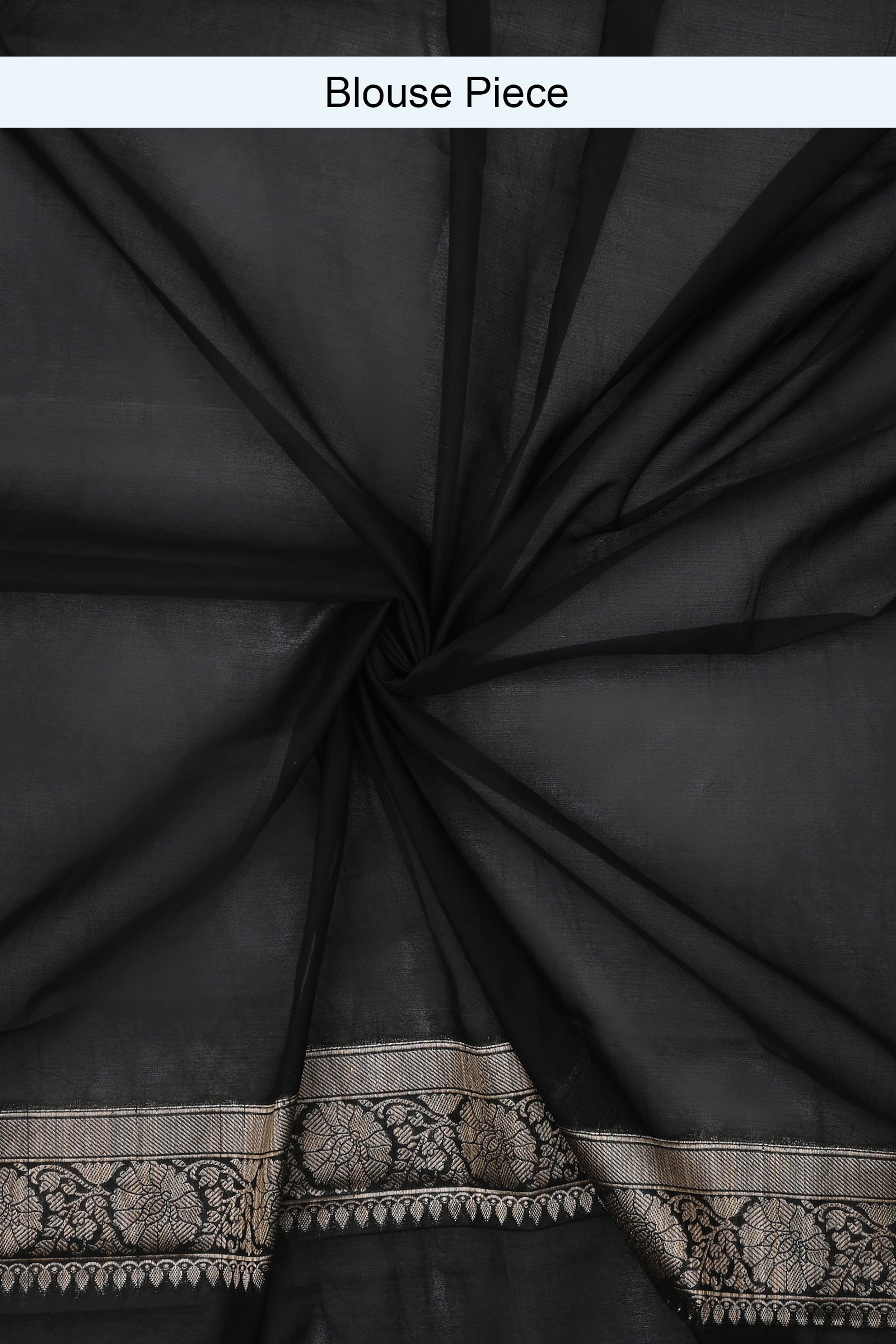 Teejh Jahnavi Black Banarasi Semi Georgette Silk Saree