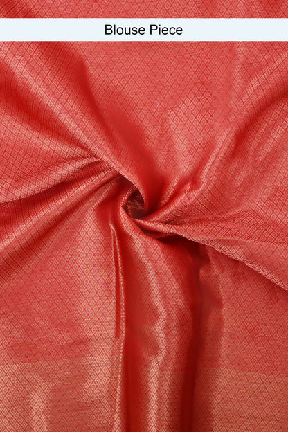 Teejh Shaya Red Banarasi Semi Chiffon Warm Silk Saree