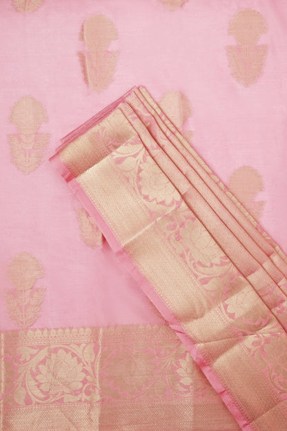 Teejh Shreeti Pink Banarasi Semi Chiffon Warm Silk Saree