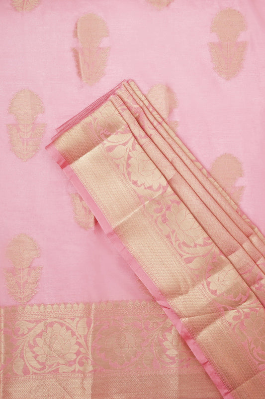 Teejh Shreeti Pink Banarasi Semi Chiffon Warm Silk Saree