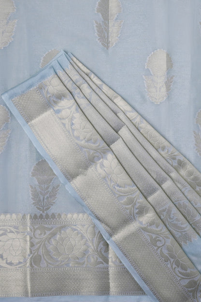 Teejh Vismita Grey Banarasi Semi Chiffon Warm Silk Saree