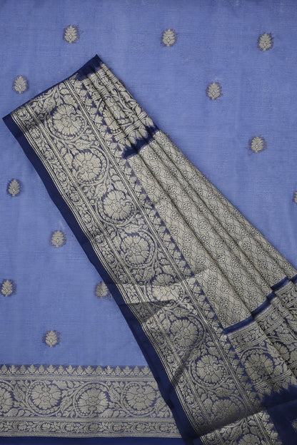 Teejh Smiti Royal Blue Banarasi Semi Kora Silk