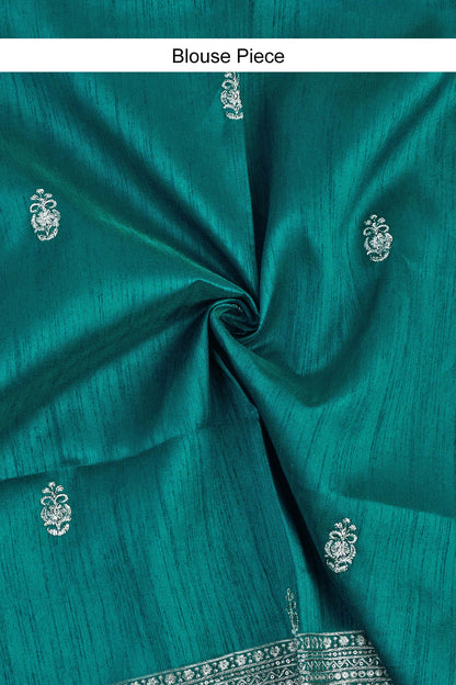 Teejh Geetanjali Blue Shimmer Tissue Saree