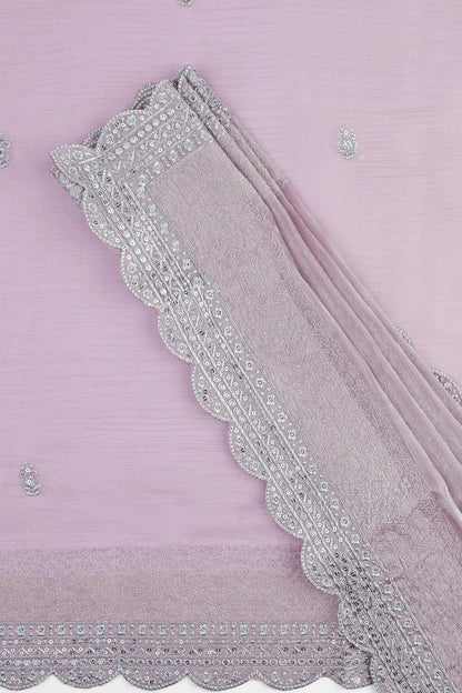 Teejh Geetanjali Lavender Shimmer Tissue Saree