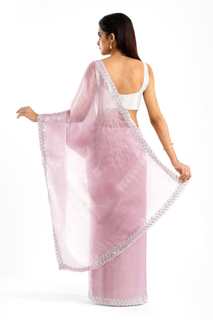 Teejh Harichandana Baby Pink Tissue Saree