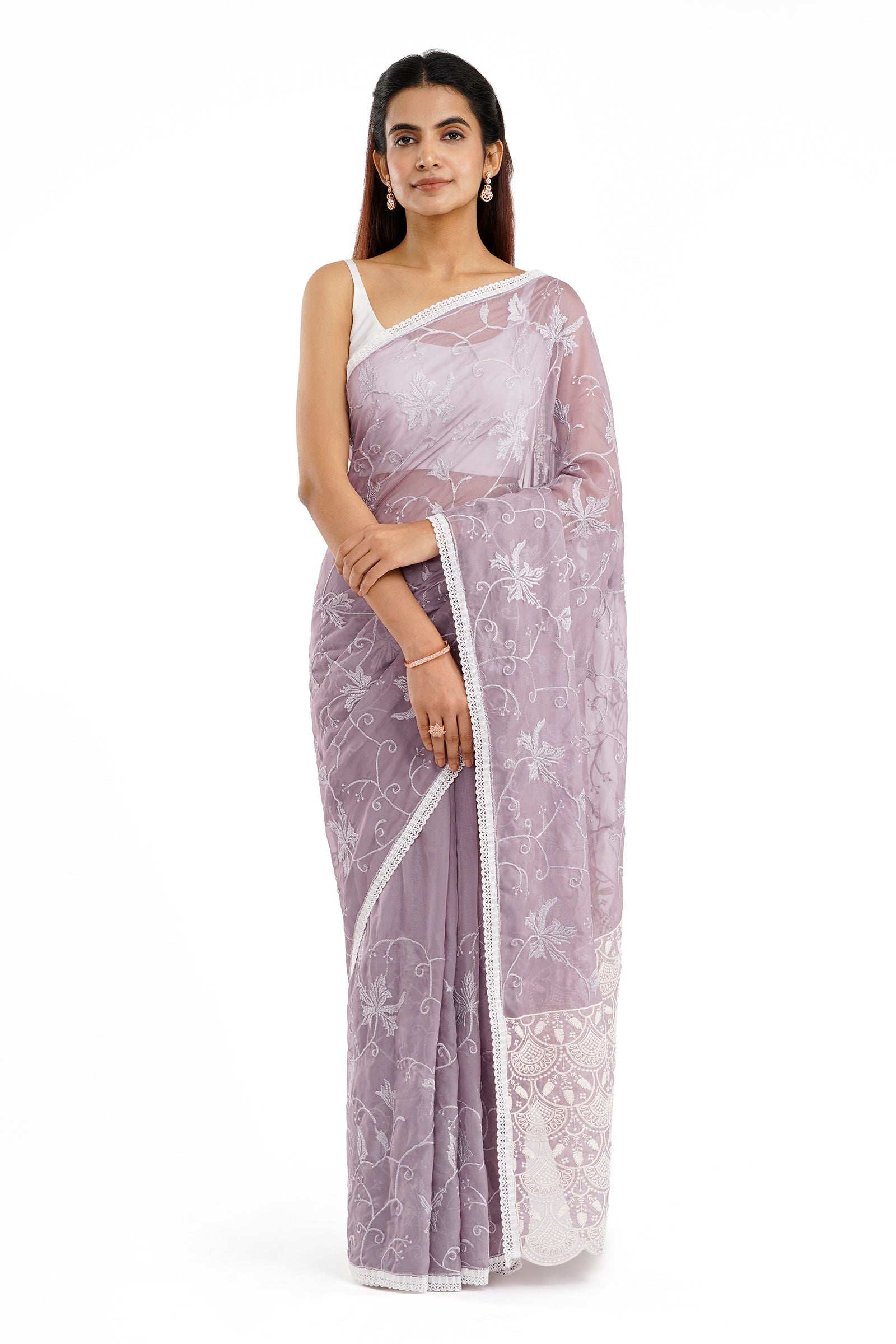 Teejh Vamishi Lavender Organza Saree