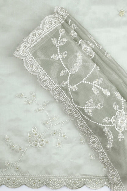 Teejh Urmisha Grey Organza Saree