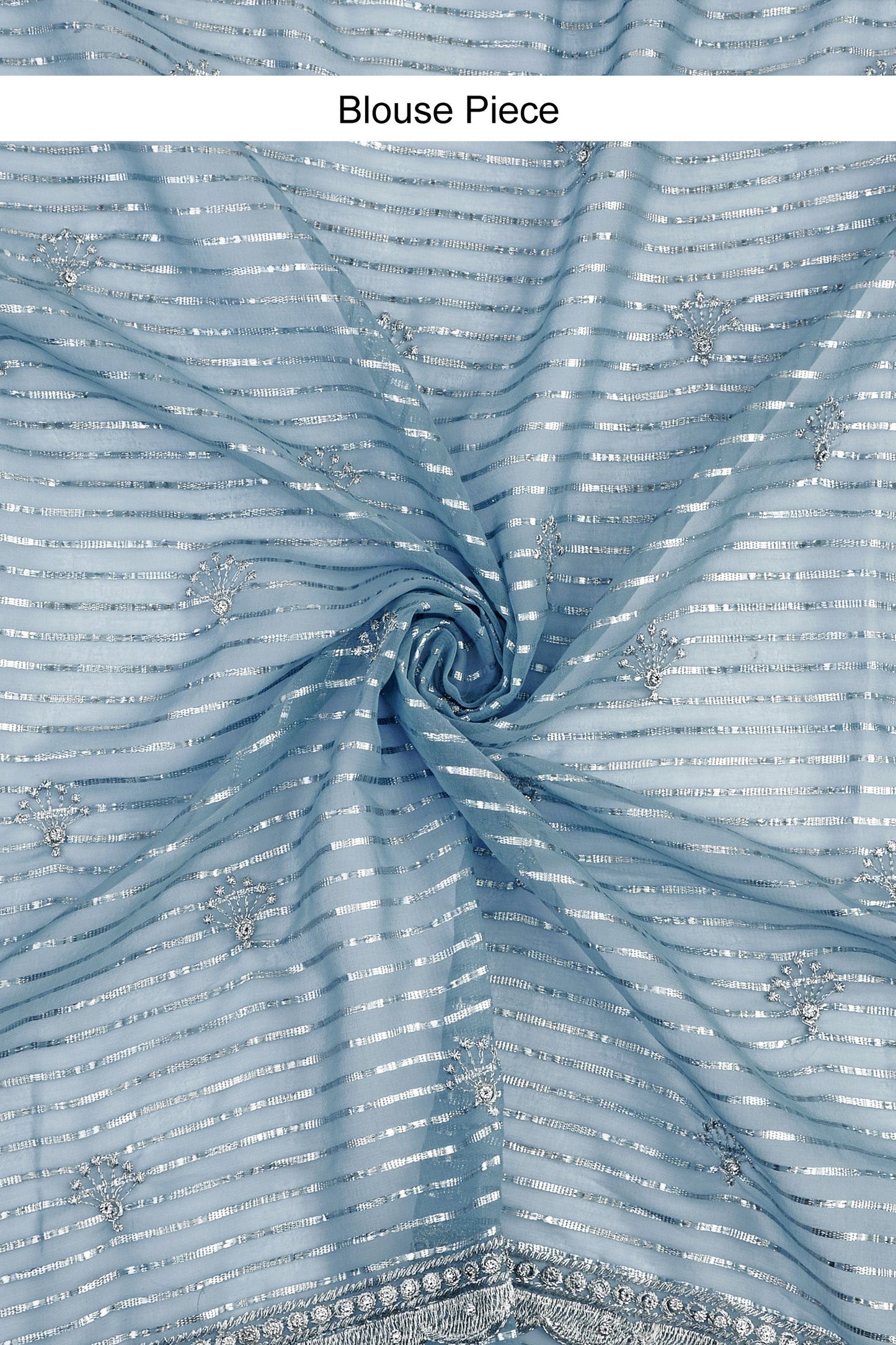Teejh Saheeba Blue Chiffon Saree