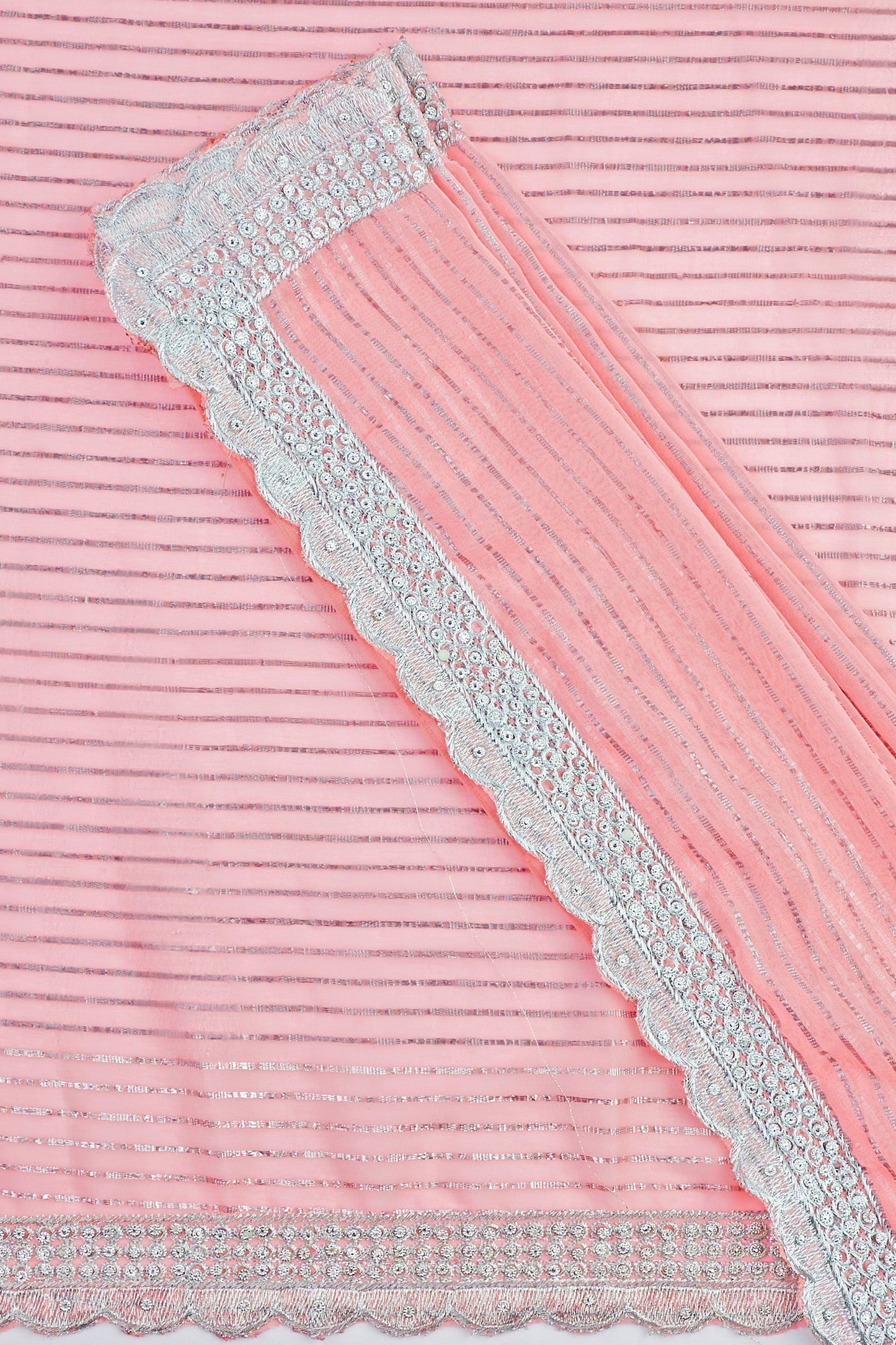 Teejh Saheeba Pink Chiffon Saree